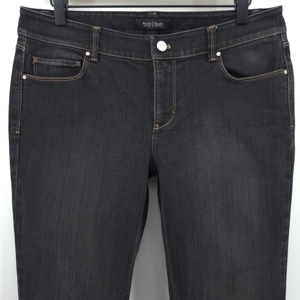 White House Black Market Blanc Boot Leg Womens Jeans 8R Gray Dark Wash Denim - Picture 2 of 11
